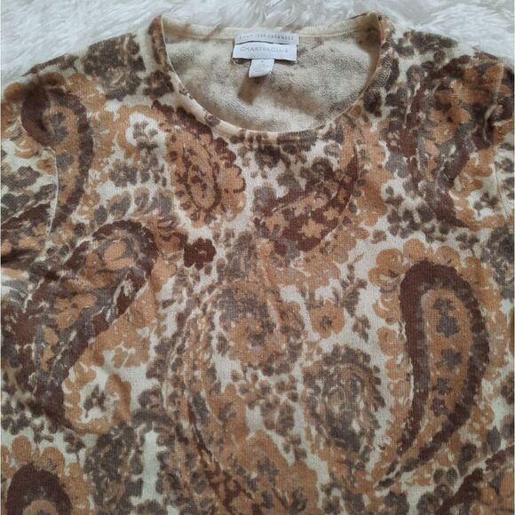 Charter Club Cashmere Paisley Sweater - Picture 2 of 8